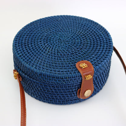 Rattan Trendy Women's Shoulder Oblique Versatile Handheld Vintage Bag
