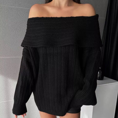 New Sexy Hot Girl Long Sleeve Loose Sweater For Women