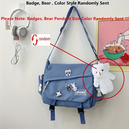 Premium Nylon Crossbody Messenger Bag - Large Capacity Shoulder Bag for Women & Men | Harajuku Style