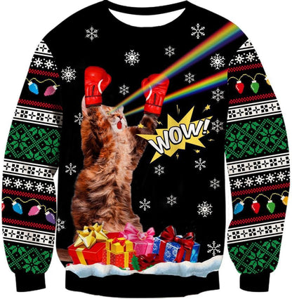 Crewneck Hoodie Sweatshirt With 3D Printed Graphic And Long Sleeves