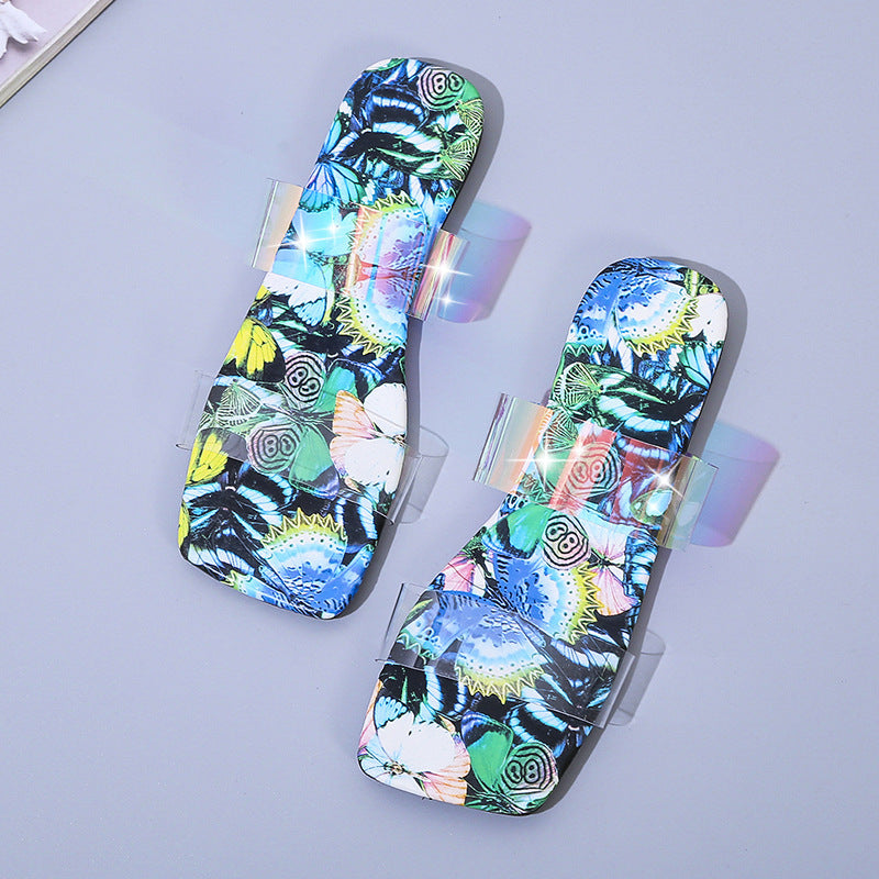 Women's Sandals New Serpentine Flower Flat Bottom