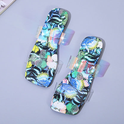 Women's Sandals New Serpentine Flower Flat Bottom