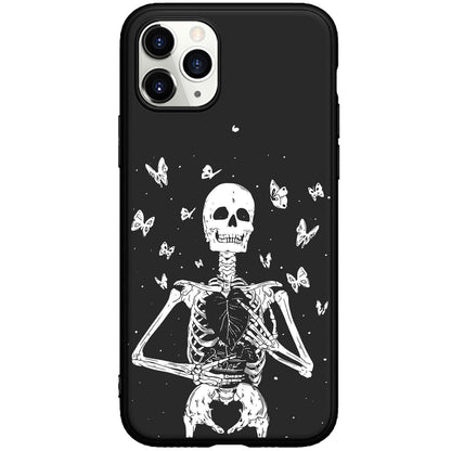 Horror Pirate Halloween Phone Case New Trendy Dark Style White Skull