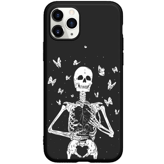 Horror Pirate Halloween Phone Case New Trendy Dark Style White Skull