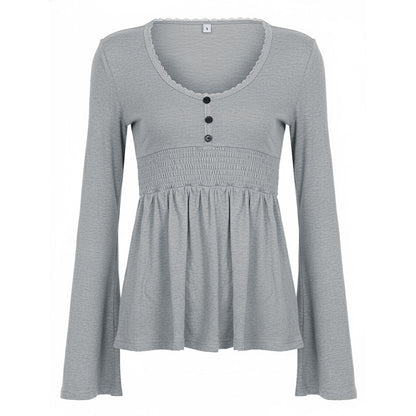 High-waisted Stretchy Loose-fitting Top Comfortable And Casual Women's Wear