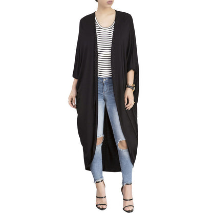 Women's Loose Bat-sleeve European And American Mid-length-sleeved Trench Coat