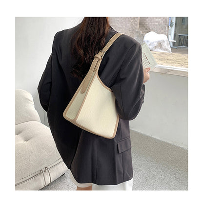 Female Summer New Stitching Shoulder Handbag Fashion All-match Niche High Sense Underarm Bag