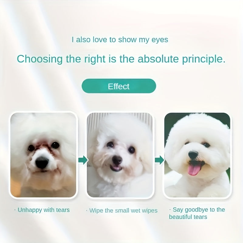 200pcs Dog Eye Care Wipes, Plastic Pet Cleaning Pads, Non-Electric, Gentle for Home Use, with Pet Grooming Supplies