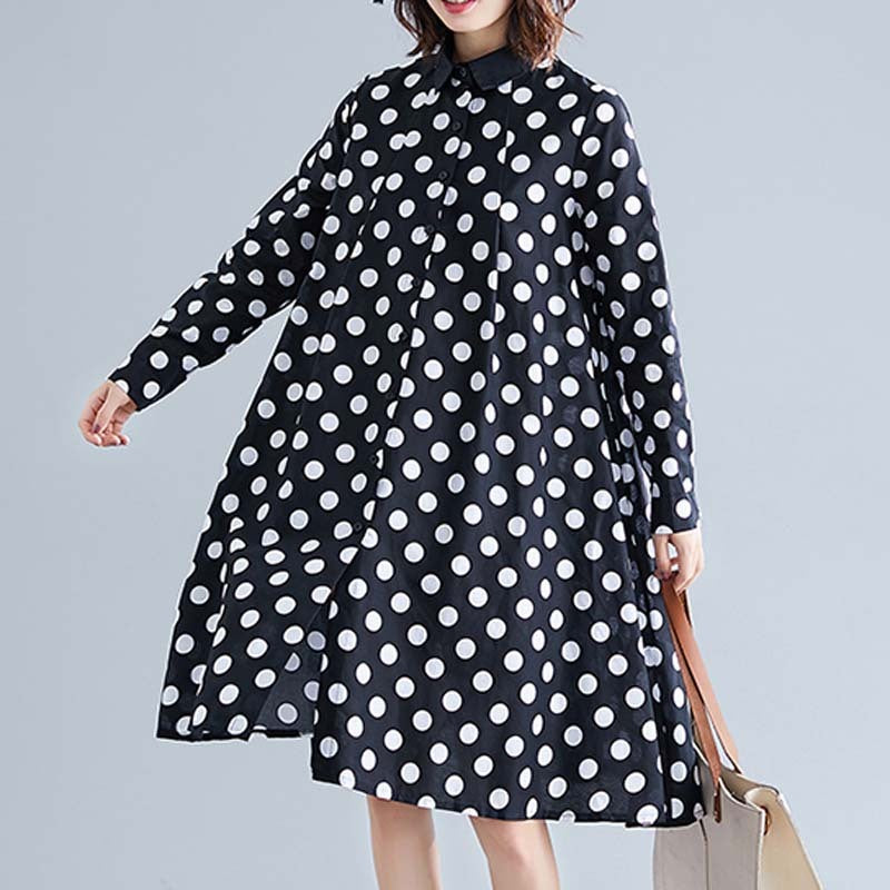 Loose long sleeve mid-length shirt