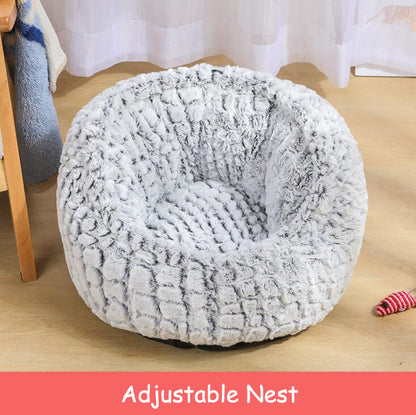Pet Bed Soft Non-Slip Plush Kennel Round Cat Dog Nest Cushion