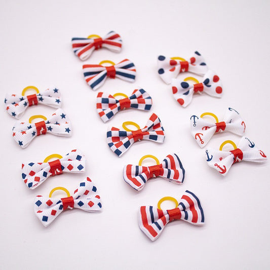 Pet Dog Cat Headdress Flower Bow Rubber Band