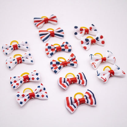 Pet Dog Cat Headdress Flower Bow Rubber Band