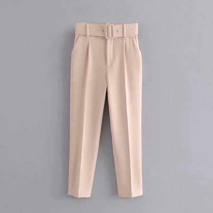 Summer New Style Simple And Fashionable Long Pants With Belt