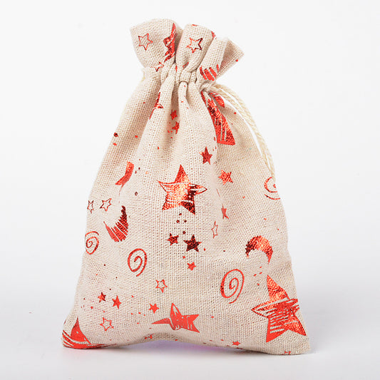 Snowflake Elk Candy Cotton Linen Packaging Bag