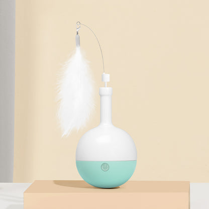 Cat Toys For Indoor Cats Ultra Quiet Interactive Cat Toy Random Moving Auto Matic Cat Feather Toy For Bored  Cats Auto Timer Off Rechargeable Smart Cat Toys