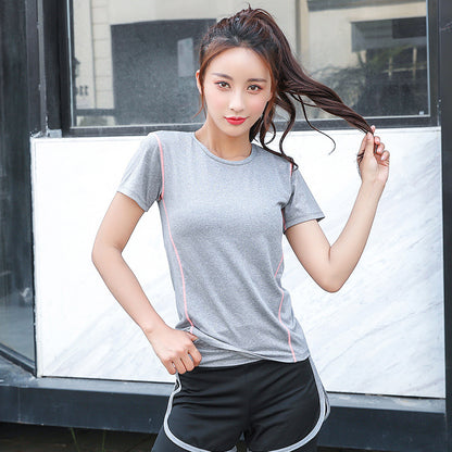 Summer Yoga Sweat Absorption Quick Drying Short Sleeve T-shirt