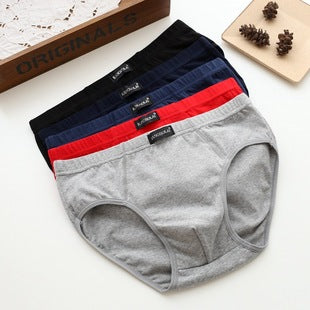 Men's cotton underwear plus size fat guy boxers breathable 3D seamless sexy youth cotton red boxers