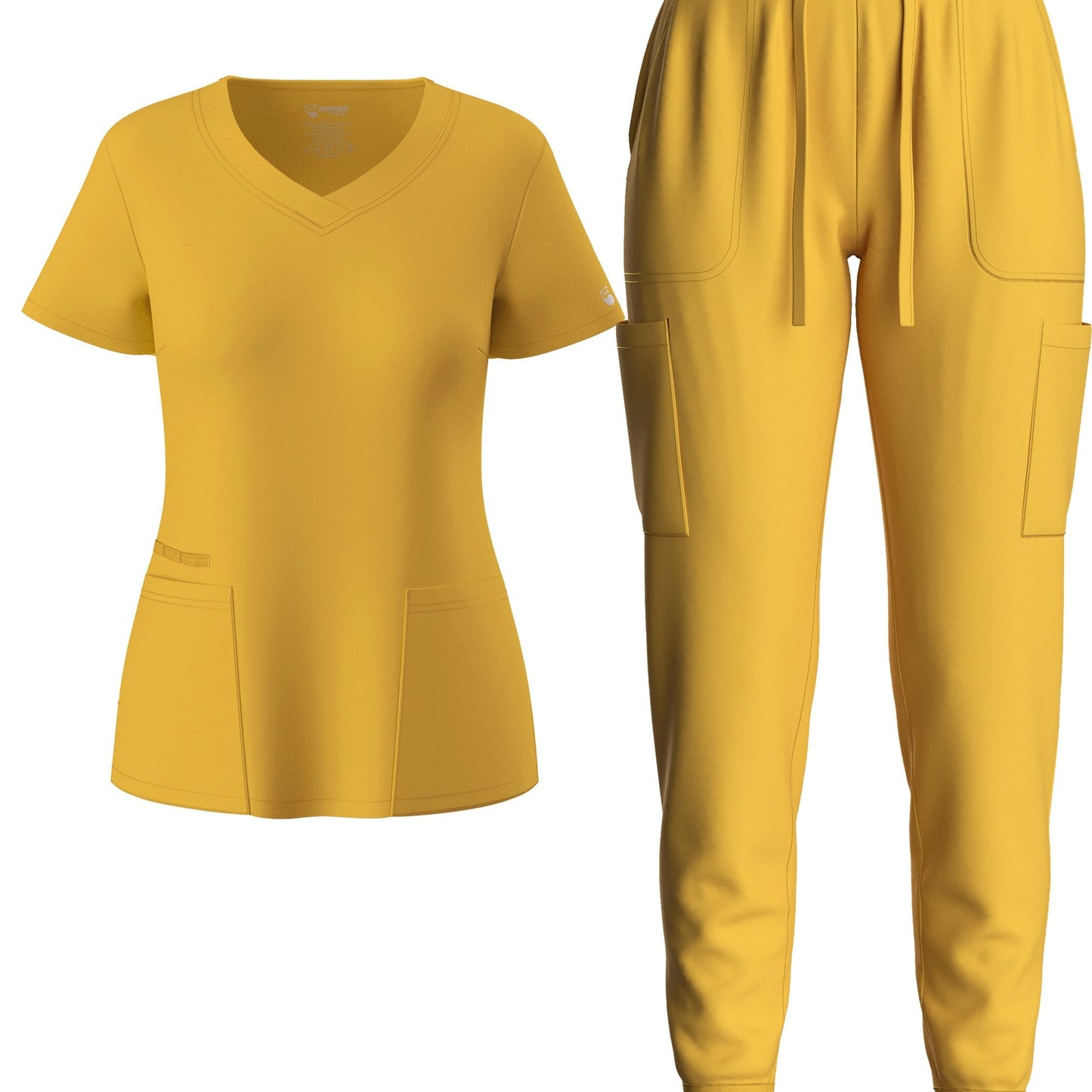 Premium Medical Scrubs Set - V-Neck Top & Drawstring Pants | Professional Healthcare Uniform for Women