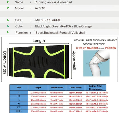 1pc AOLIKES Compression Knee Pad Sleeve - Breathable, Non-Slip, Durable Polyamide & Nylon, Ideal for Running, Volleyball, Basketball, Yoga, Tennis, Football