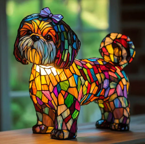 Illuminated Dog Lamp - Decorative Resin Animal Night Light | 26 Breed Designs