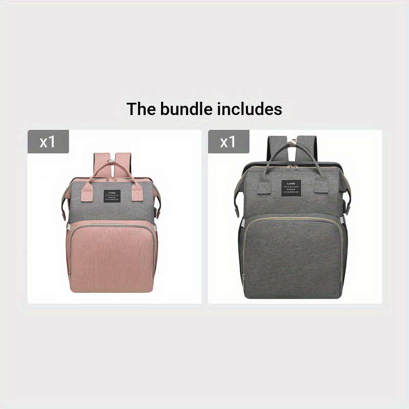 Moire Diaper Bag Backpack, Soft Shell, Multifunctional, Large Capacity, Travel Backpack with Changing Station, Sunshade, Breathable Mosquito Net, Zipper Closure, Mixed Color, Polyester Fiber, with Utility Pocket, for