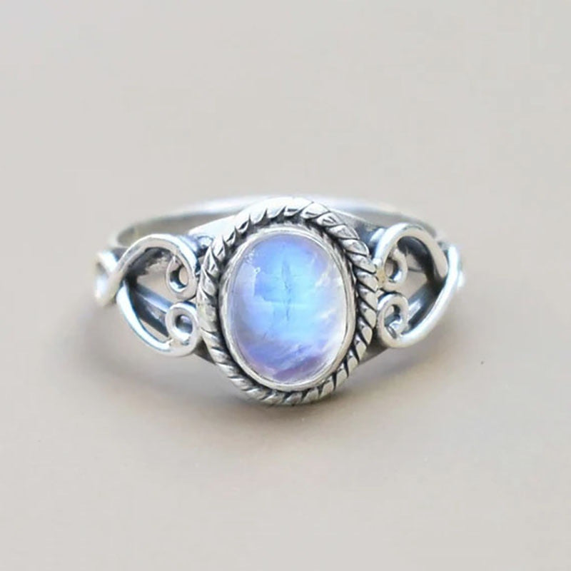 Alloy Geometric Hollowed-Out Pattern Moonlight Ring