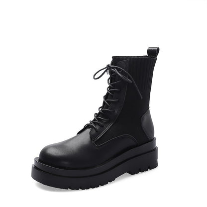 Martin boots women's thick heel lace retro motorcycle short boots