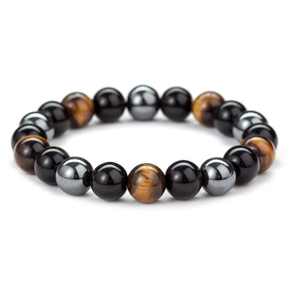 Natural Tiger Eye Stone Bracelet - Handwoven Healing Crystal Bracelet for Men & Women