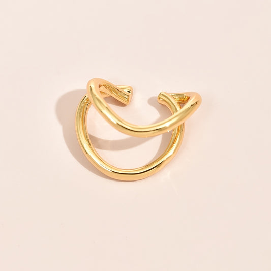 Simple Round Wrap Earrings Ear Clip Double C Cartilage U-Shape Earless No Pierce Earring