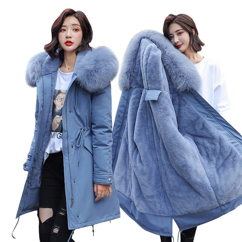 Mid-length cotton coat down jacket