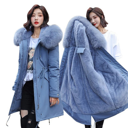 Mid-length cotton coat down jacket