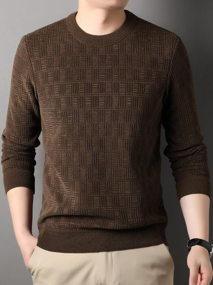 Winter New Men's Casual Sweater Round Neck Plus Thick Base Warm Sweater Best Sellers