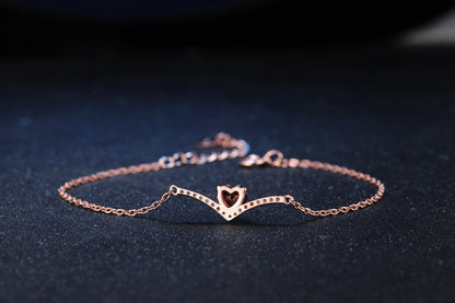 Natural heart shaped red pomegranate bracelet