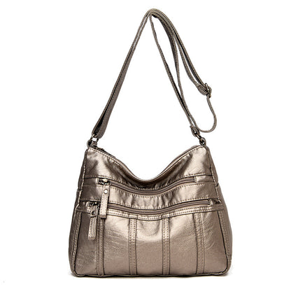 New Trendy Soft Leather Multilayer Messenger Bag