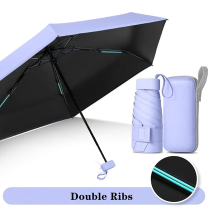Premium Foldable Mini Pocket Umbrella - Compact Travel Umbrella with 6 Ribs | Lightweight Portable Rain Protection
