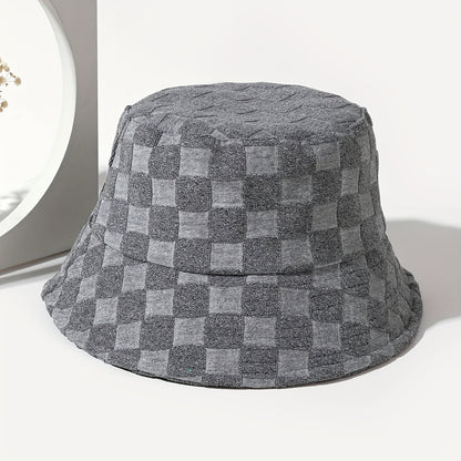 Premium Plaid Bucket Hat - Unisex Trendy Fisherman Cap | Breathable Cotton Casual Hat for Men & Women