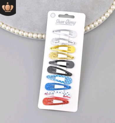 Children's water drop BB clip 5 cm solid color thick BB clip star love printing BB clip Liu seaside clip