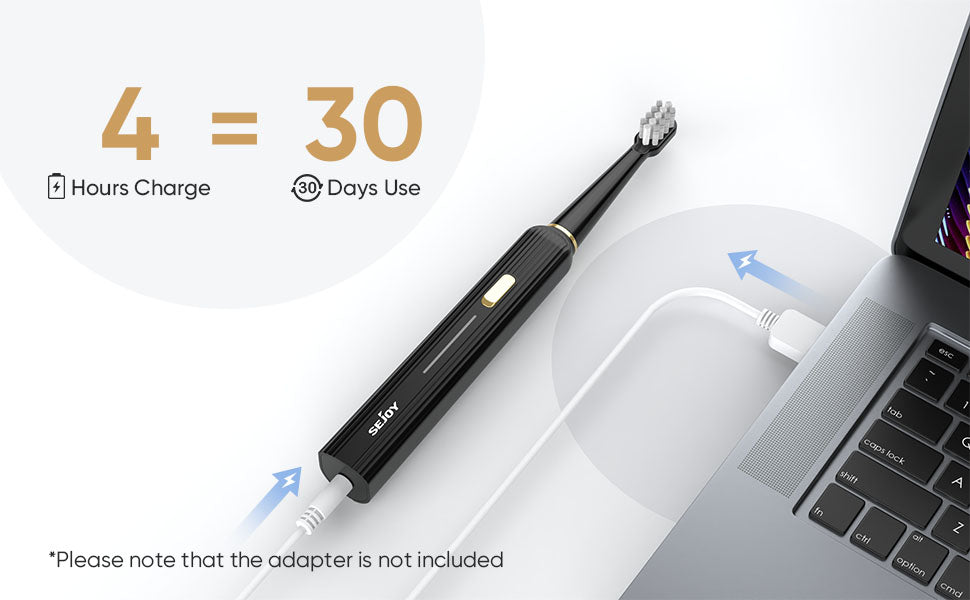 SEJOY Sonic Electric Toothbrush Rechargeable For Adult Rotating Toothbrush With 12 Brush Heads 5 Modes Timer