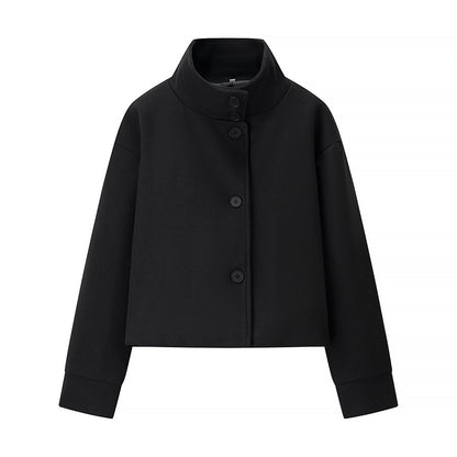 Commuter's All-matching Stand Collar Breasted Woolen Coat