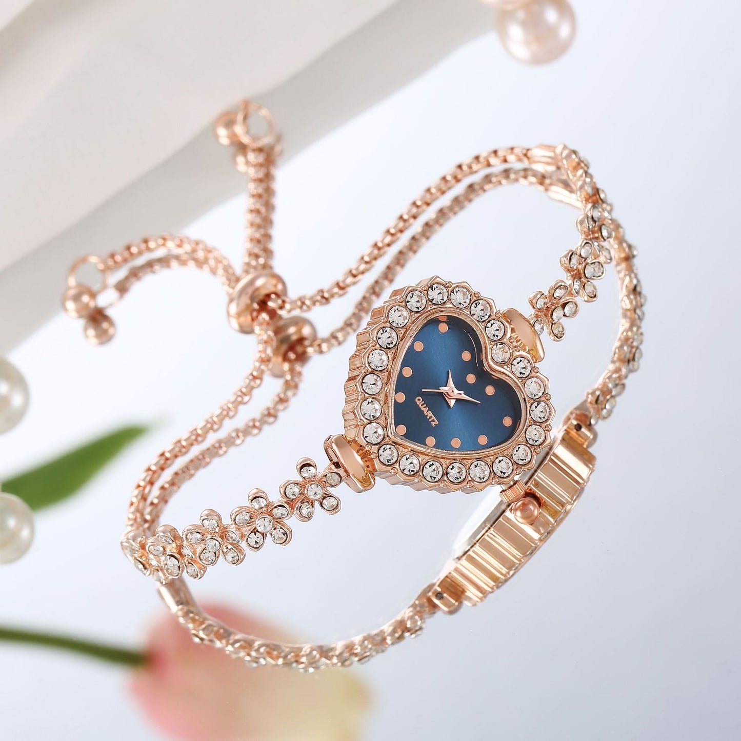 Flower Chain Diamond-embedded Love Women's Elegant All-match Watch