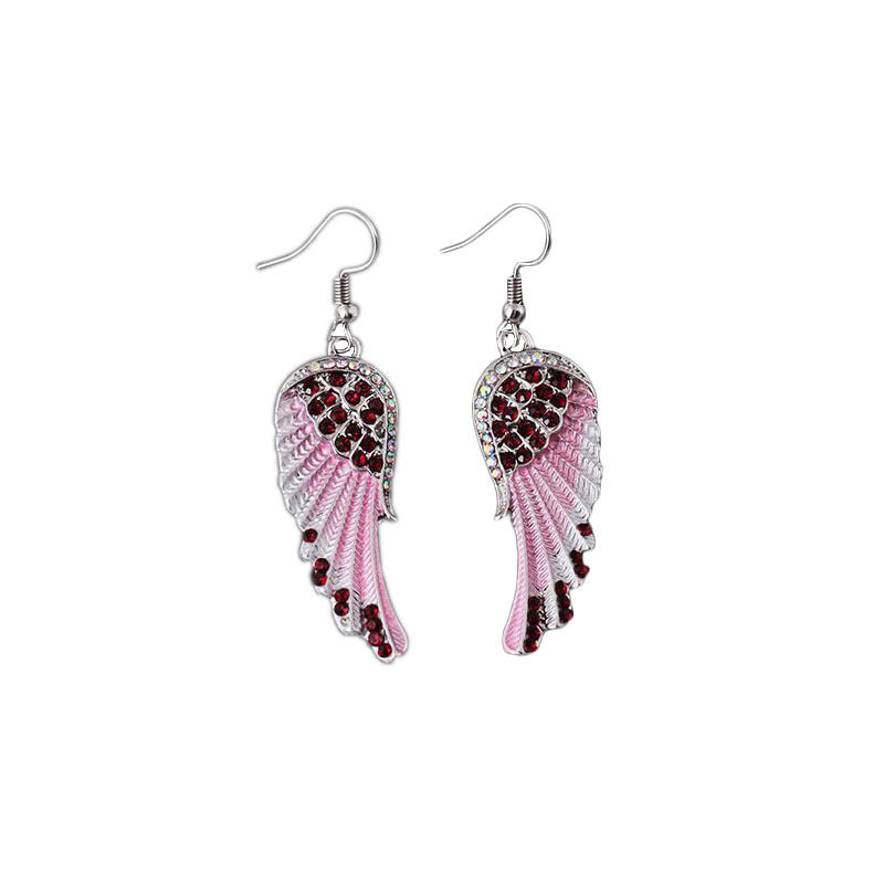 Fashion Angel Wings with Diamond Earrings