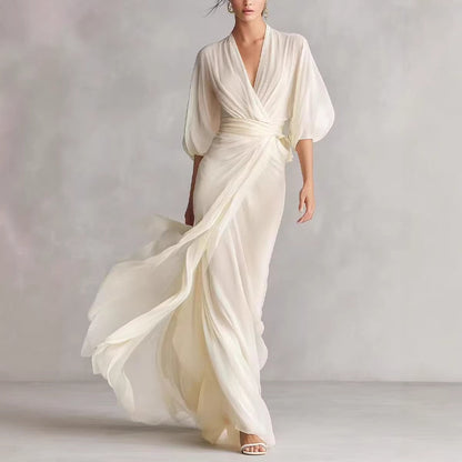 European And American-style Slim-fit Long Dress For Women