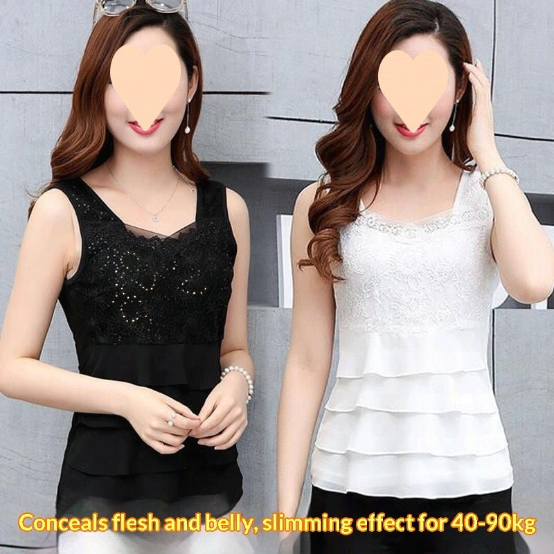Figure-flattering Lace Camisole That Covers The Tummy And Slims The Waist