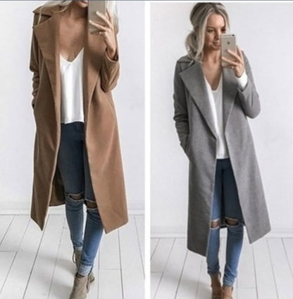 Mid-length woolen coat
