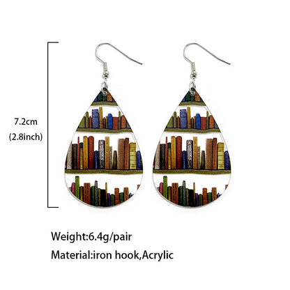 Classic Droplet Splice Bookcase Acrylic Earrings