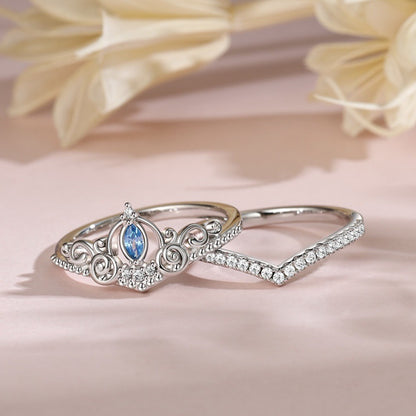 Crown Shape Lady Couple Rings Simple Fashion Valentine's Day Gift Ornament