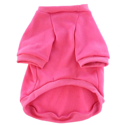 Pet Clothes Fleece-lined Thickened Solid Color Hoodie