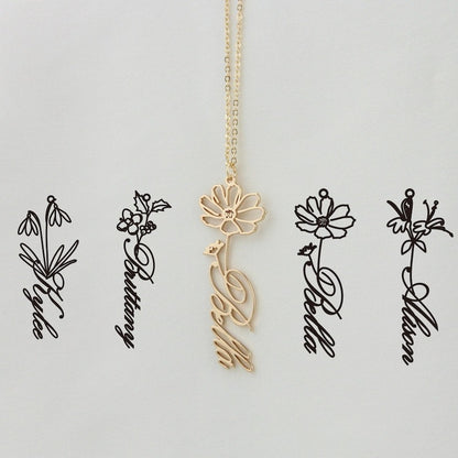 December Constellation Necklace Flower Name Necklace Customization