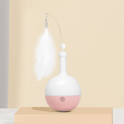 Cat Toys For Indoor Cats Ultra Quiet Interactive Cat Toy Random Moving Auto Matic Cat Feather Toy For Bored  Cats Auto Timer Off Rechargeable Smart Cat Toys