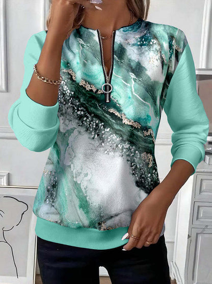 Women's Casual Christmas-Print Raglan Sweatshirt
